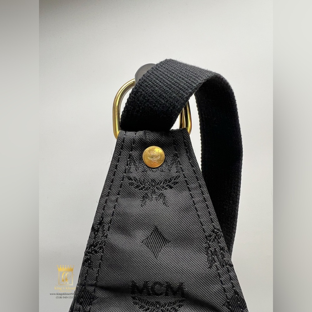 Black Mcm Monogram Drawstring Pouch Shoulder Bag - image 7